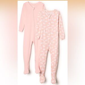 Amazon Essentials X Sofia Grainge Pink and White Infant Footie Pajamas